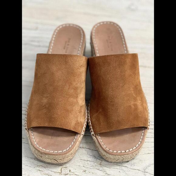 Rag & Bone Viv espadrille Suede Wedge Sandals Size 37.5 USA Size 7.5 - Picture 7 of 12